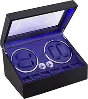 SlaBao Automatic Watch Winder,Watch Storage Box with 4 Winder Positions, 6 Storage Spaces,with Quiet Mabuchi Motor,for Anniversary, Birthday, Valentine's Day, etc.