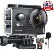 Cámara De Acción 4K 24MP WiFi Submarino 131ft Cámara impermeable Tarjeta MicroSD