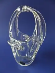 Bohemia Crystal 24% Lead Basket Figurine 7.5" Tall New