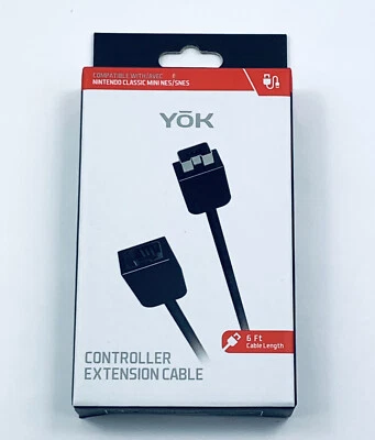 YOK 6 Ft Controller Extension Cable Cord For Mini NES SNES Nintendo Classic Wii