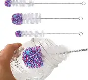 Baby Bottle Brush, Nylon Cleaning Brush - Brush Cleaners with Bendable Handle for Washing Beer Bottle, Wine Decanter, Water Cup Wynott