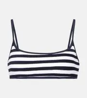 [Jade Swim] Jade Swim Muse Scoop striped terry bikini top AU 10 blue