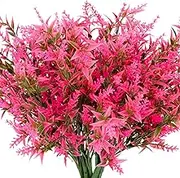 10 pcs Artificial Flowers Artificial Greenery Lavender Fake Flowers UV Resistant Shrubs Artificial Plants for Indoor Outside Garden Home Wedding Farmhouse (Pink)