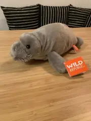 Wild Republic Plush Stuffed Animal Manatee Cuddlekins Aquatic Ocean 15” NEW!