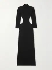 [Mônot] Mônot - Open-back Cutout Crepe Gown - Black - IT38 IT 38 Black