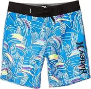 [Hurley] Kids Boy's Basin Beach Birds Boardshorts (Little Kids) Pacific Blue 7 Little Kids