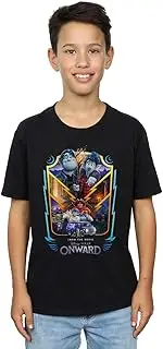 [Absolute Cult] Disney Boys Onward Group Crest T-Shirt Black 7-8 Years