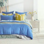 Washed Linen Look Blue Quilt Cover Set [ESSBWLL19AH]