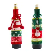 Christmas Wine Bottle Cover Sweaters in Elk Snowman Patterns Holiday Decorations