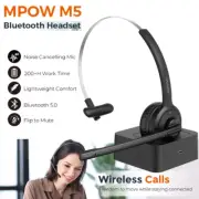 Bluetooth 5.0 Headset Wireless Trucker Driver Headphone Noise Canceling for PC