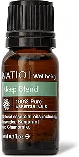 Natio Australia Wellbeing Pure Essential Oil Blend - Sleep 10ml - Relaxing Lavender, Bergamot & Chamomile to Promote Restful Sleep - 100% Pure Essential Oil Blend - Made in Australia
