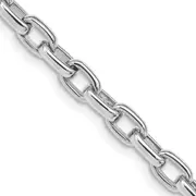 Solid 14K White Gold 8.5 inch 5mm Hand Polished Fancy Link with Lobster Clasp Bracelet