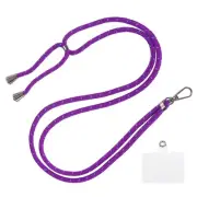 Phone Lanyard Adjustable with Patch for Smartphone Purple Blue 1 Pack