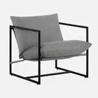 Zinus Aidan Sling Accent Chair / Metal Frame Armchair with Foam Cushion - Grey