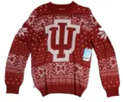 Indiana University Christmas Sweater Adult Large Pullover Hoosiers New Mens