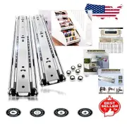 Durable Side Mount Drawer Slides - 30 Inch Full Extension Glides for 100 lbs