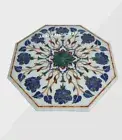 14" White Marble Coffee Table Top Floral Inlay stone pietra dura Side Table