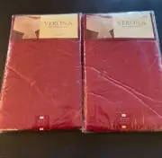 Verona Red Vinyl Flannel Back Tablecloth 52” x 70” New NIP
