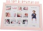 TOYANDONA Birthday Photo Frame Growth Record for Newborn Month Display Nursery Decor Wall Desktop Use Keepsake for Shower Birthday Party
