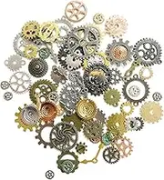 Vintage Clock Cogs Charms, 100g Assorted Retro Steampunk Clock Wheel Gear Pendants for DIY Jewelry Making, Art Craft, Handmaking