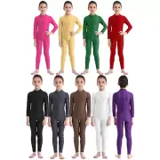 Girls Long Sleeves Catsuit Dance Unitard Leotard Gymnastics Bodysuit Jumpsuits