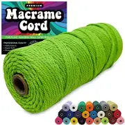 3mm Macrame Cord, 100% Cotton Colored Rope, Thick Natural Craft String for