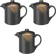 Set of 3 (Ta) Yasuragi Juji Baked Tightening (Extra Large) 39.4 fl oz (1,000 cc) [8.4 x 4.9 x 7.3 inches (21.3 x 12.6 x 18.6 cm)] | Sutomonohonpo