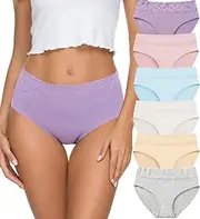 ALTHEANRAY Unterhosen Damen Baumwolle unterwäsche Frauen Slips Damen Spitze Hipster Atmungsaktiv Damen-Unterhosen Mehrpack Weiche Stretch Bequeme 6er Pack
