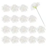 30Pcs Hydrangea Artificial Flowers, Fake Hydrangea Flowers with Stems, White