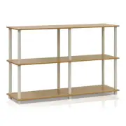 Furinno Turn-N-Tube Wood 3-Tier Double Size Storage Display Rack in Natural