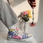 CONVERSE CHUCK 70S 新款 花卉 花朵 透明果凍底 高筒帆布鞋 女鞋