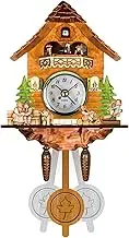 WUISOLQP Precise and Accurate Bird Time Bell Alarm Watch Never Miss Beat Wide Application Wood Antique Wooden Cuckoo Wall Clock, CM002