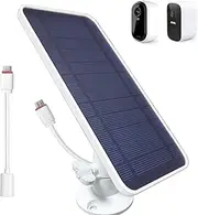 [DIANMU] Solar Panel Charger for Arlo Essential 2K Outdoor (2nd Gen) Camera, EufyCam 2C Pro/2C/3C, with 13FT Weatherproof USB C & Micro USB Cable & Aluminum Alloy Mount (1 Pack)