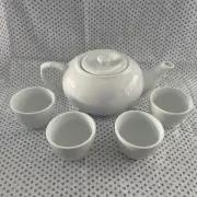 BIA Cordon Bleu Time-4-Tea Teapot With Cups White Porcelain