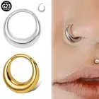 G23 Titanium Oval Nose Ring Solid Elliptical Septum Hinged Clicker Ear Piercing