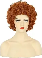 Karlery Women's Short Bob Curly Orange Wig Halloween Cosplay Wig Anime Costume Party Wig