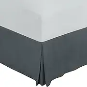 NY Threads - Queen Bed Skirt - Easy Fit - Soft Brushed Microfiber, 40 cm Drop - Simple Design, Machine Washable - Ideal for Hiding Under - Bed Storage - Grey