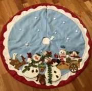 Vintage Home Interiors Gifts Tree Skirt Snowmen New with Tag