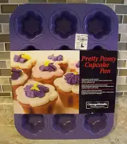 Chicago Metallic 12-Cup PRETTY PANSY -Cupcake Pan