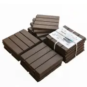 Sudzendf Patio Parts 12"X12" Square Composite Interlocking Decking Tiles 4 Slat