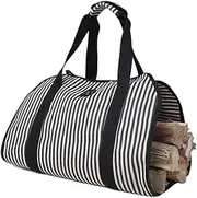 Fireplace Firewood Storage Bag Tote Holder Waterproof Wooden Outdoor, Water Resistant Firewood Carrying Bag Sturdy Wood Holder Carrying Bag Firewood Bag,B