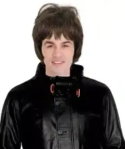 HPO Adult Men's 80'S Rock Star Liam Gallagher-Inspired Short Wavy Brown Wig,