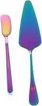 Zerodeko Professional Cake Spatula Set Long Handle Serrated Edge Metal Cake Scraper Multi-use for Baking Serving Pies Pizzas Desserts