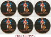 CAPTAIN MORGAN 6 BEER BAR TOP SPILL MAT RUBBER COASTERS NEW