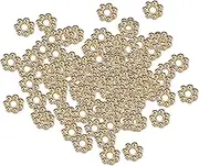 kowaku 200x Flower Spacer Beads Daisy Beads Decor Metal Fashion Floral Loose Spacer Beads 4mm for DIY Craft, Jewelry Making Findings, Gold Kc