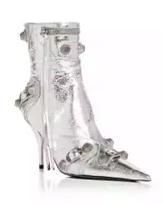 Balenciaga Le Cagole High Heel Booties Women's 6.5 Silver Functional Side Zip