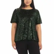 Hilary Radley Ladies' Sequin Top Forest Green XXL (18)