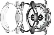 HEYUS [2 Pack] for Samsung Watch 4 Classic 42mm Case, Soft TPU Protective Cover Bumper Shell Compatible with Samsung Galaxy Watch 4 Classic 42mm (Black+Transparent)