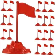 FUNOMOCYA 60pcs Red Flag Model Small Flags for Table Plastic for Display and Desk Decorations