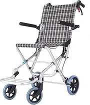 Lightweight Transport Mobile Wheelchair Small-Lightweight Folding Lightweight Transport Mobile Wheelchair Suitable for The Elderly Portable Trolley Compatible with Children